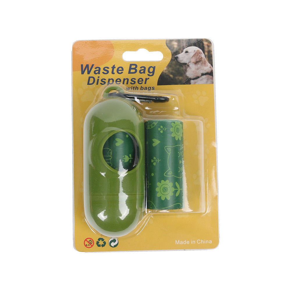 Biodegradable Pet Garbage Bag Stool Bag Thickened Portable Disposable - 2 Rolls Of Green Cat Army Green Points
