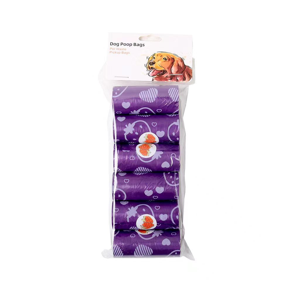 Cross-border Degradable Pet Stool Bag Disposable Shit Bag Epi - Purple Clip Head 6 Package