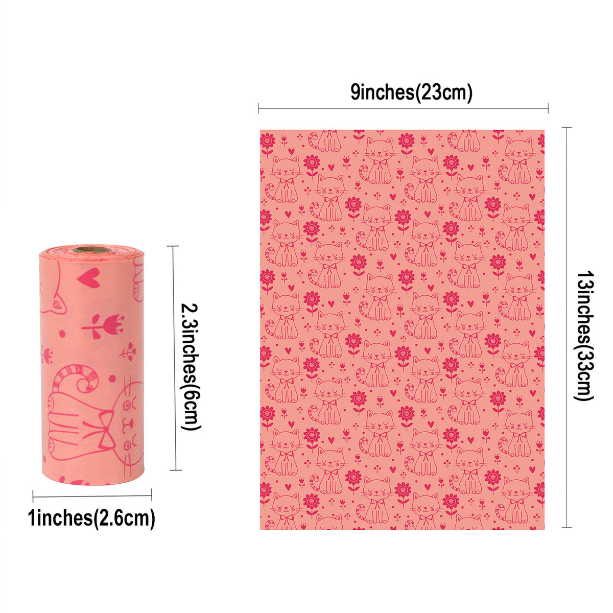 Biodegradable Pet Garbage Bag Stool Bag Thickened Portable Disposable - 1.2 Silk Powder Cat 10 Rolls In Bulk