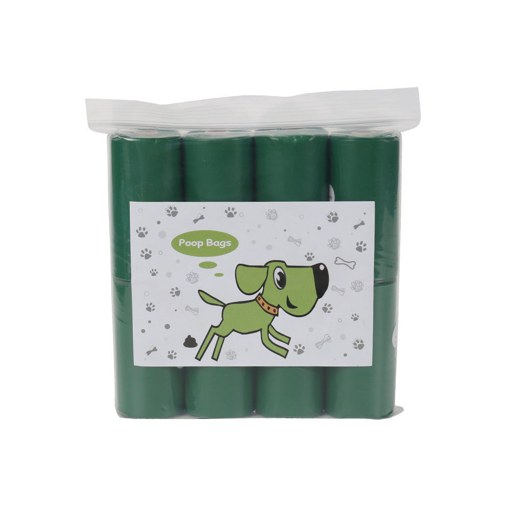 Dark Green Degradable Pet Poop Bag Epi Dog Poop Bag Pet Garbage Bag - Dark Green Flat Mouth 1 Silk Bag 8 Rolls
