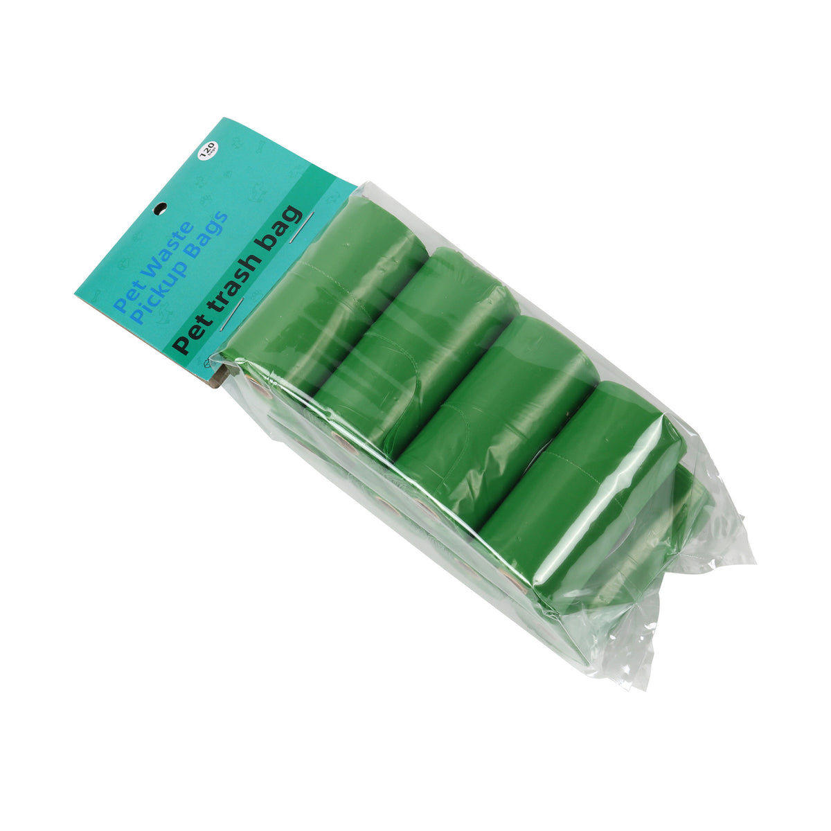 Thickened Pet Garbage Bag Degradable Feces Picking Bag Rolled Vessel - 8 Rolls Green
