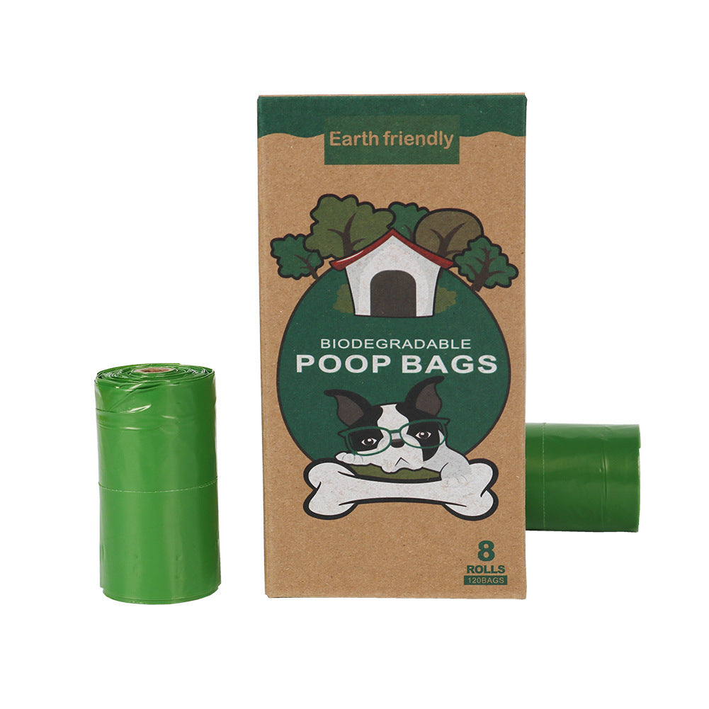 Dark Green Degradable Pet Poop Bag Epi Dog Poop Bag Pet Garbage Bag - Military Green Vest 1.5 Silk 8 Rolls