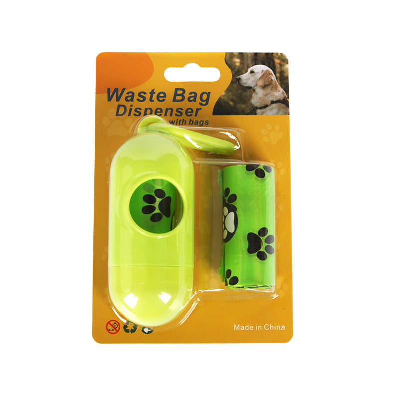 Dark Green Degradable Pet Poop Bag Epi Dog Poop Bag Pet Garbage Bag - Green Footprints 2 Rolls + Points