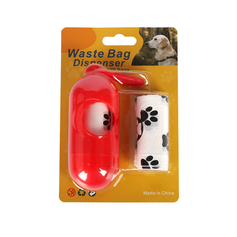 Dark Green Degradable Pet Poop Bag Epi Dog Poop Bag Pet Garbage Bag - White Footprints 2 Rolls + Points