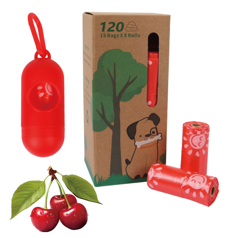 Degradable Vest Pet Poop Bag Dog Poop Bag Cherry Cat Shovel Poop Bag - view 1