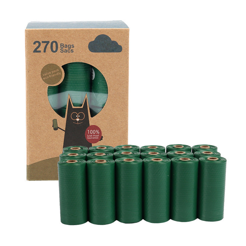 Dark Green Degradable Pet Poop Bag Epi Dog Poop Bag Pet Garbage Bag - Dark Green Flat Mouth 18 Rolls