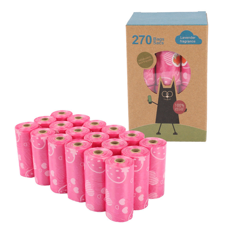 Factory Direct Supply Epi Degradable Poop Bag Dog Outing Poop Bag - 18 Rolls Of Pink Strawberries