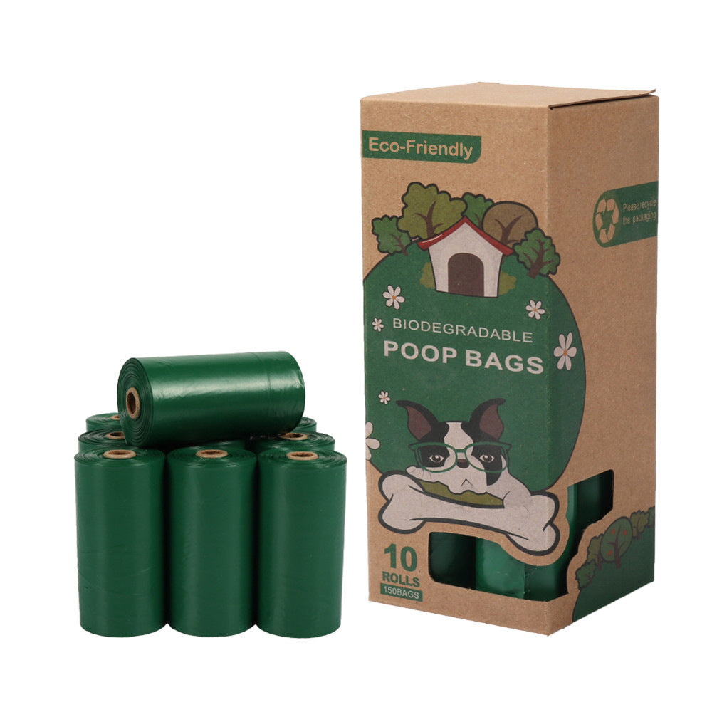 Dark Green Degradable Pet Poop Bag Epi Dog Poop Bag Pet Garbage Bag - 10 Rolls Dark Green