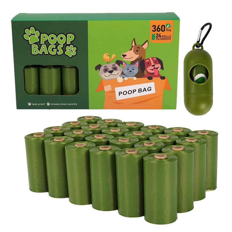 Degradable Pet Garbage Bag Amazon Dog Poop Bag Dog Poop Bag Thickened - 24 Package + Distributor-army Green