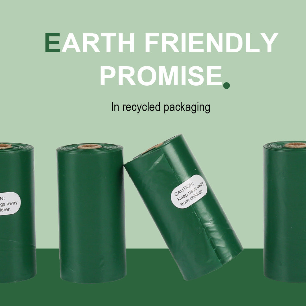 Cross-border Hot Dark Green Pet Garbage Bag 1 5 Silk Degradable Pet - view 4