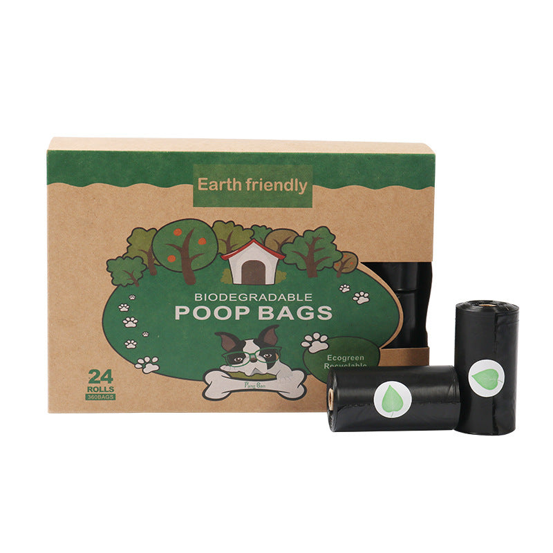 Dark Green Degradable Pet Poop Bag Epi Dog Poop Bag Pet Garbage Bag - Black 24 Rolls