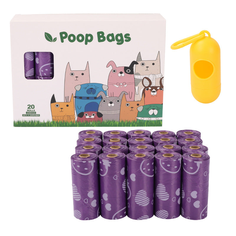 Dark Green Degradable Pet Poop Bag Epi Dog Poop Bag Pet Garbage Bag - Purple Strawberry 20+ Separated Pack