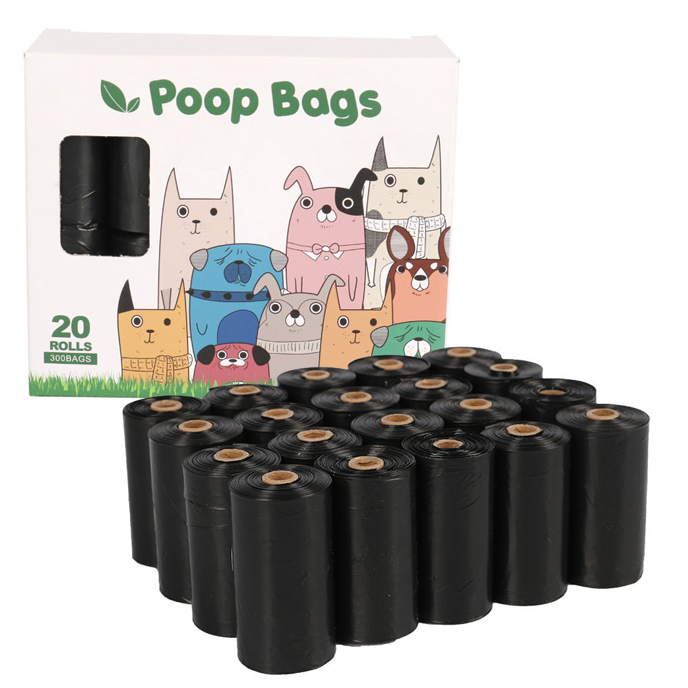 Dark Green Degradable Pet Poop Bag Epi Dog Poop Bag Pet Garbage Bag - Black 20 Rolls