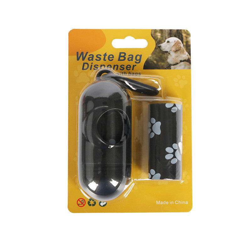 Dark Green Degradable Pet Poop Bag Epi Dog Poop Bag Pet Garbage Bag - Black Footprints 2 Rolls + Points