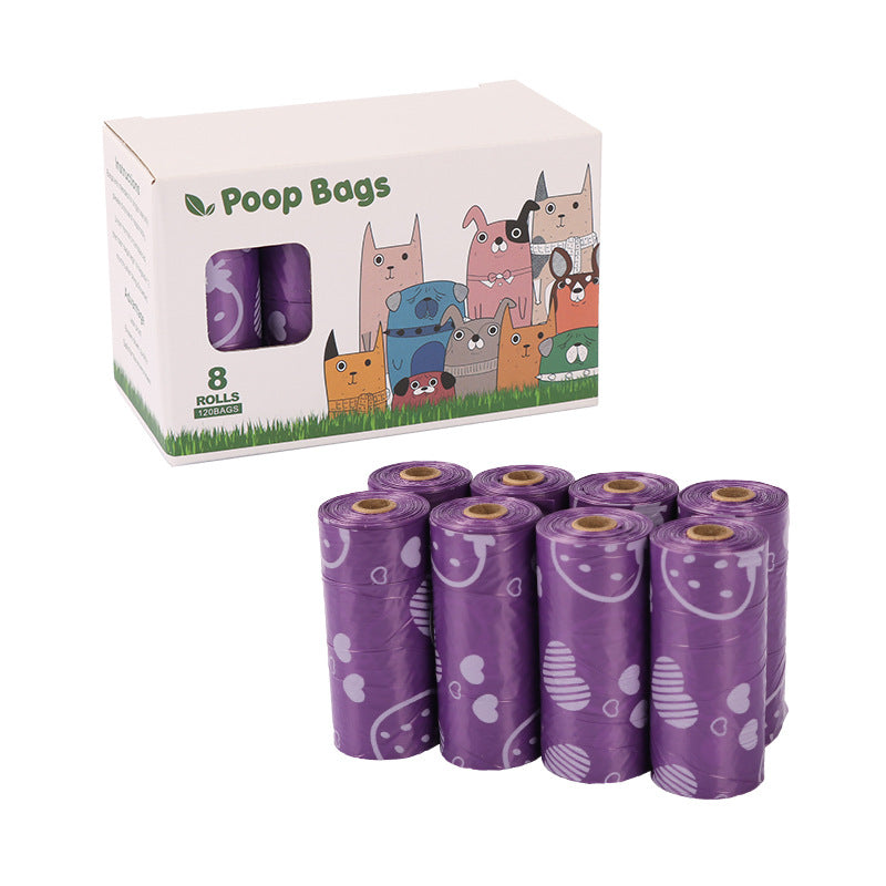 Cross-border Degradable Pet Stool Bag Disposable Shit Bag Epi - Purple 8 Volume