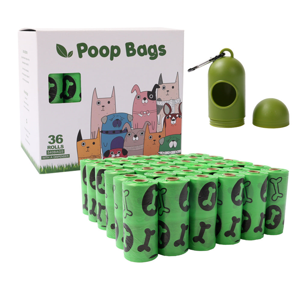 Cross-border 36 Rolls Biodegradable Pet Stool Bag Fragrant Silk Shit - Green Bone