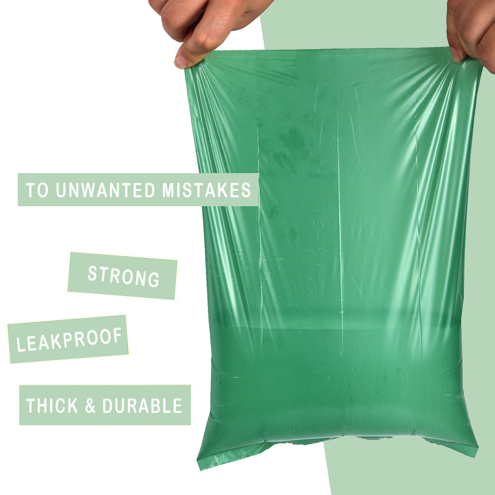 Cross-border Hot Dark Green Pet Garbage Bag 1 5 Silk Degradable Pet - view 2